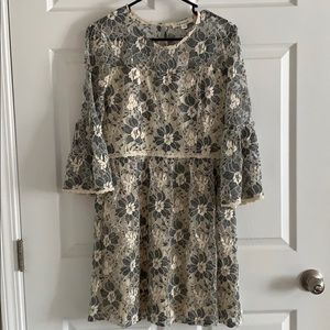 Francesca’s NWT Med Floral Lace Dress 3/4 sleeves